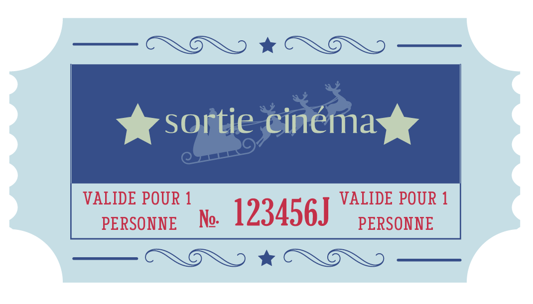 Boîte magique de Noël; billets de cinéma à imprimer